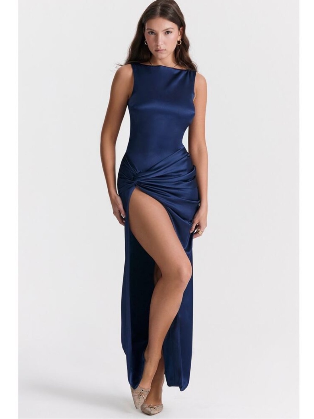 House of CB Roxanne Maxi Dress in Navy Blue Size L+ / XL